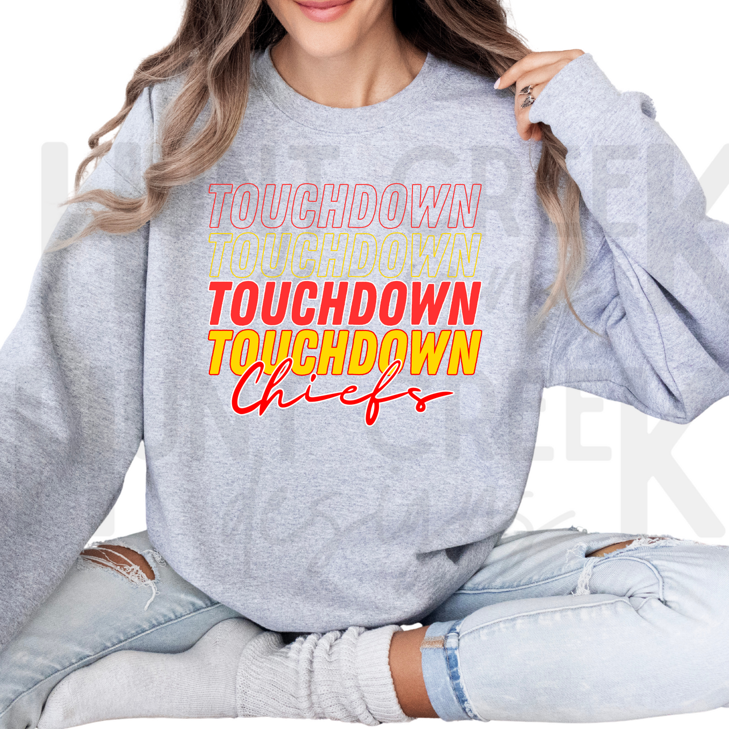 CUSTOMIZED TOUCHDOWN CHIEFS REPEAT DESIGN CUSTOM NFL T-SHIRTS AND SWEATSHIRTS CHIEFS FOOTBALL SHIRTS NFL SHIRTS STEELERS TITANS COWBOYS SHIRTS