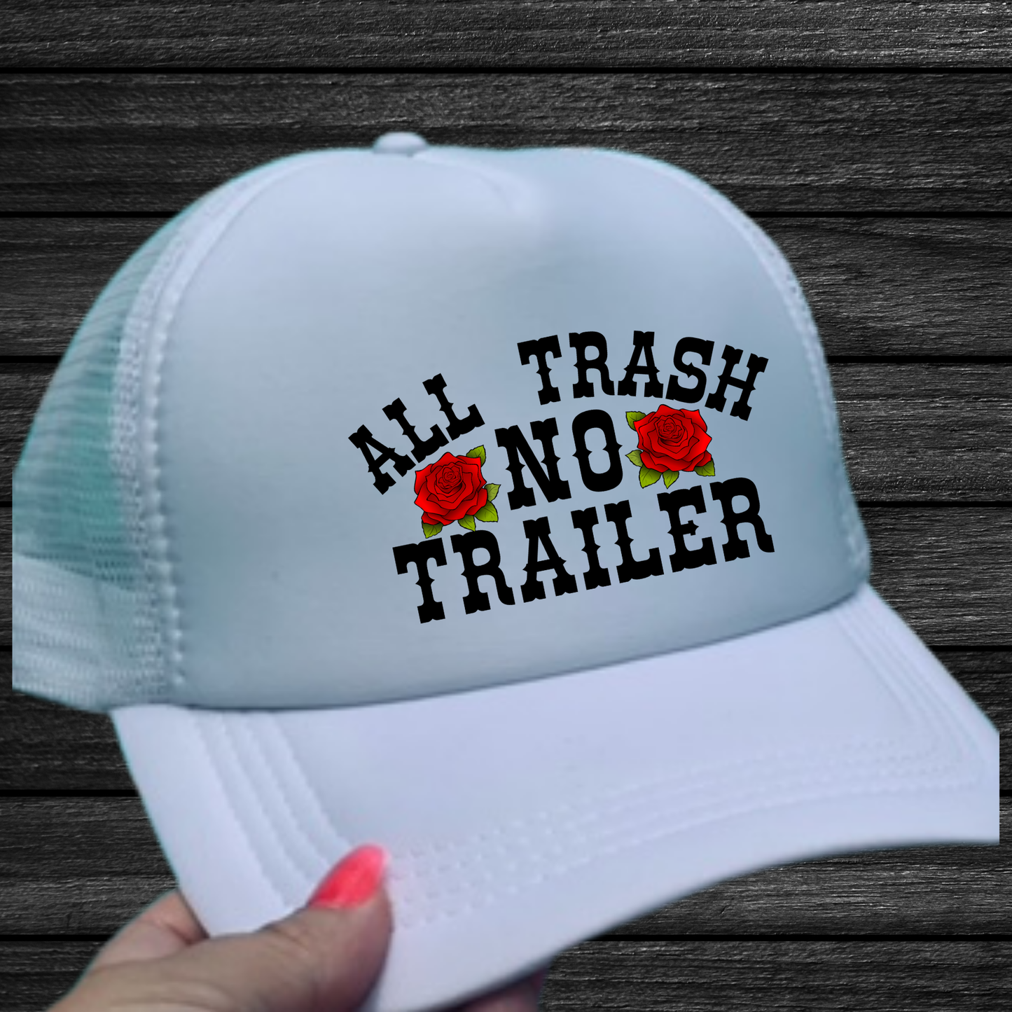 ALL TRASH NO TRAILER Unisex Trucker Hat Lake Beach River Country Girl Summer Trucker Hats