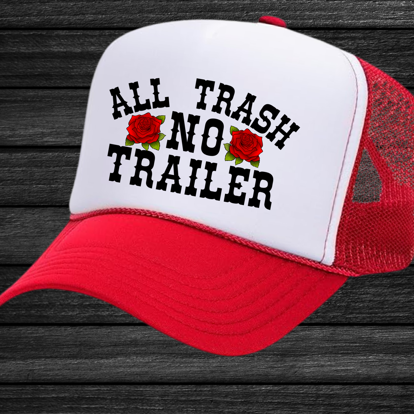 ALL TRASH NO TRAILER Unisex Trucker Hat Lake Beach River Country Girl Summer Trucker Hats
