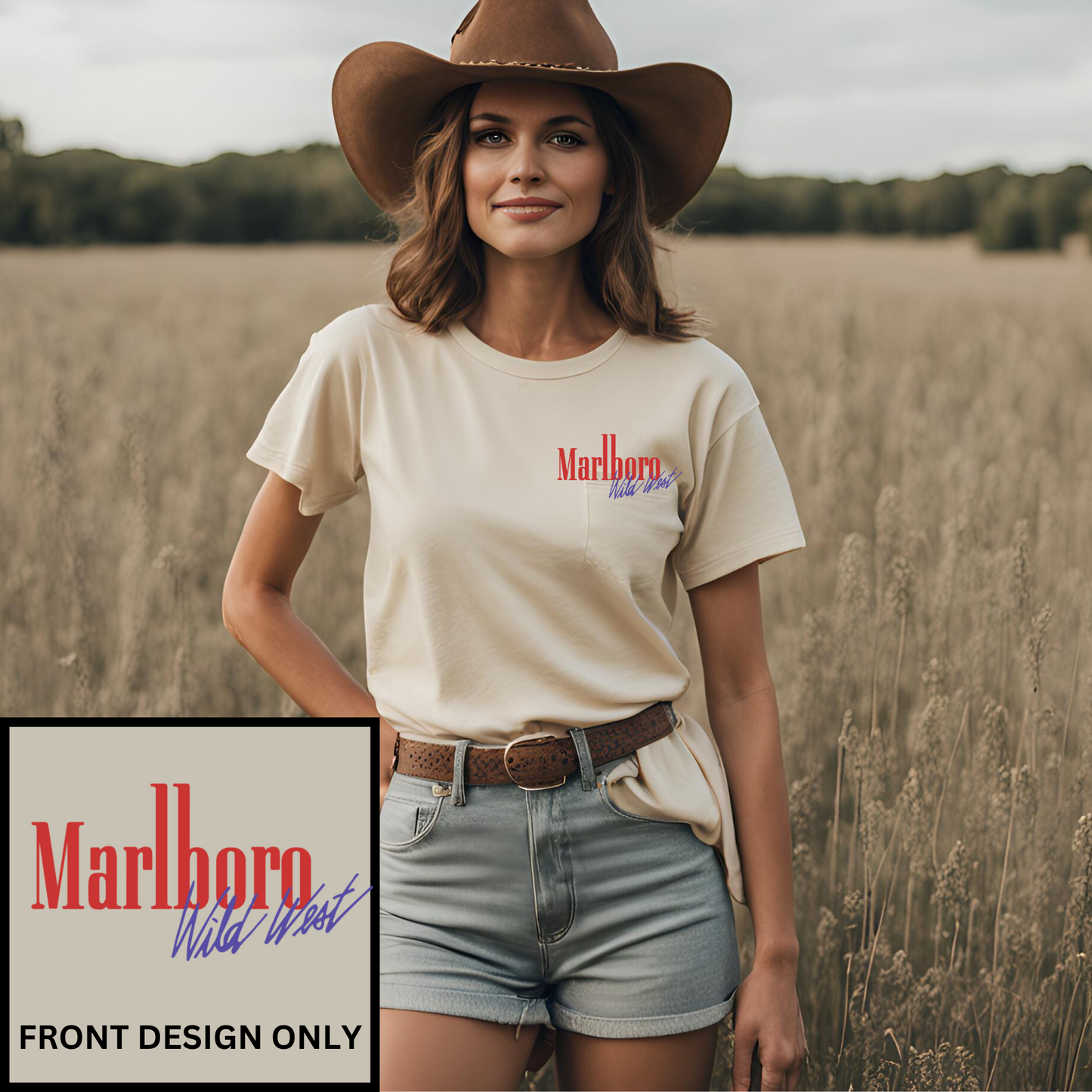Marlboro logo T-shirt Wild West Western Wear Cowboy Killers T-shirt and Country Girl Marlboro Shirts