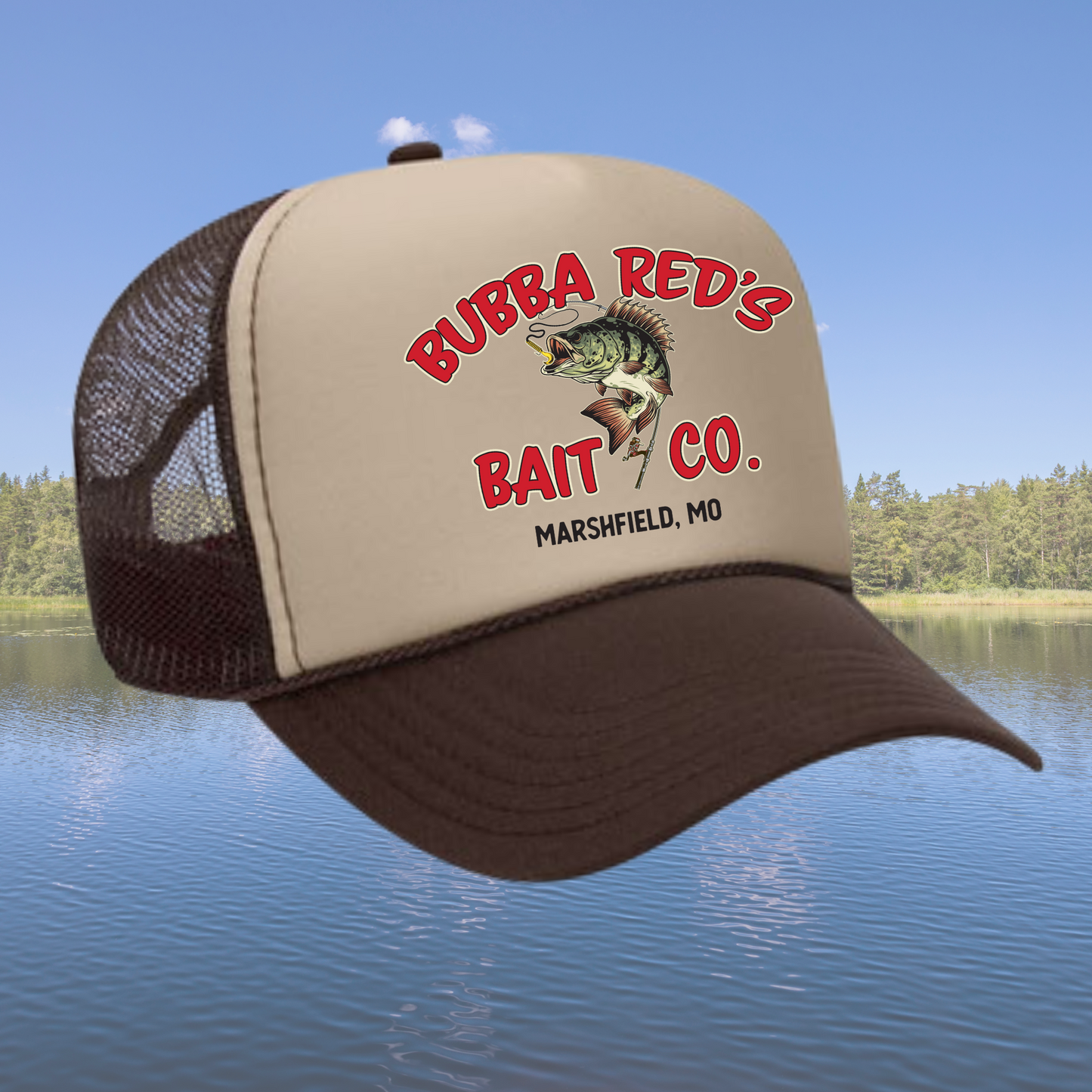Bubba Red's Bait Co. Brand Trucker Hat Outdoor Men's Summer Fishing Wear Lake River Fishing hats