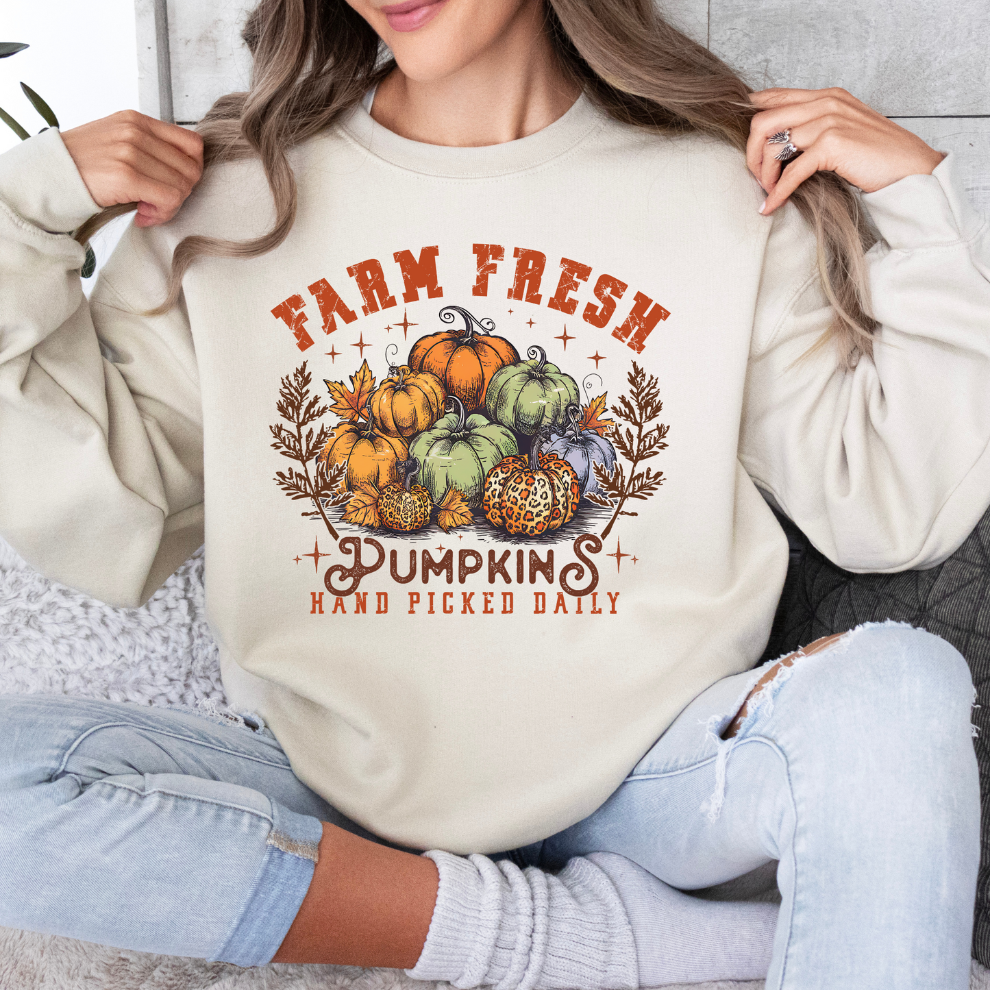 FARM FRESH PUMPKINS SWEATSHIRTS AND T-SHIRTS PUMPKIN GARDEN SHIRT, HALLOWEEN AND FALL SHIRTS, AUTUMN HARVEST SHIRTS, PUMPKIN SPICE SHIRTS