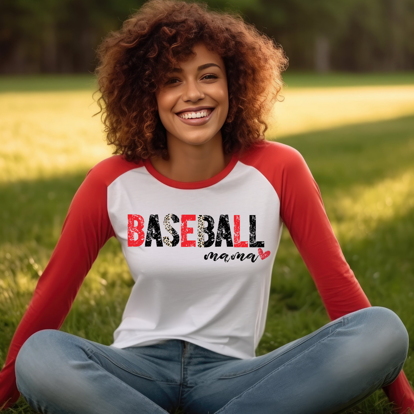 Baseball MAMA w/ Leopard print SHIRTS