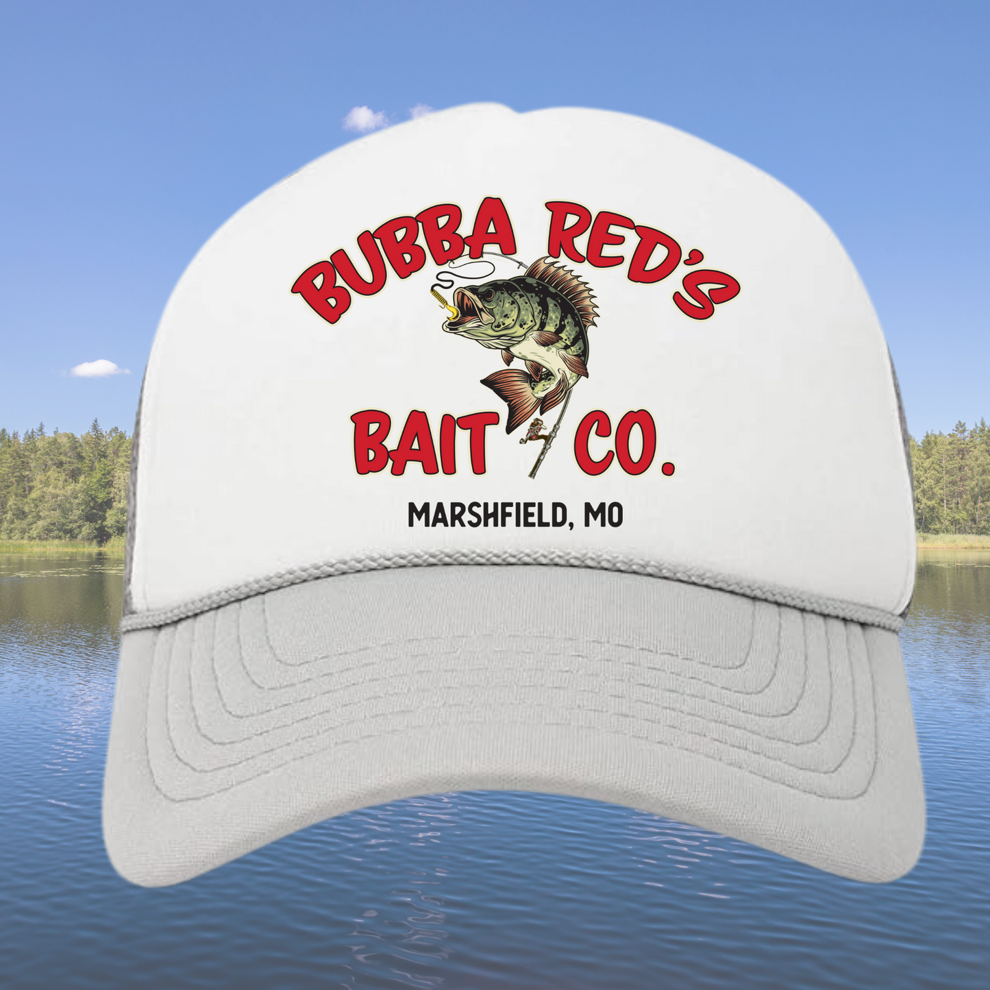 Bubba Red's Bait Co. Brand Trucker Hat Outdoor Men's Summer Fishing Wear Lake River Fishing hats
