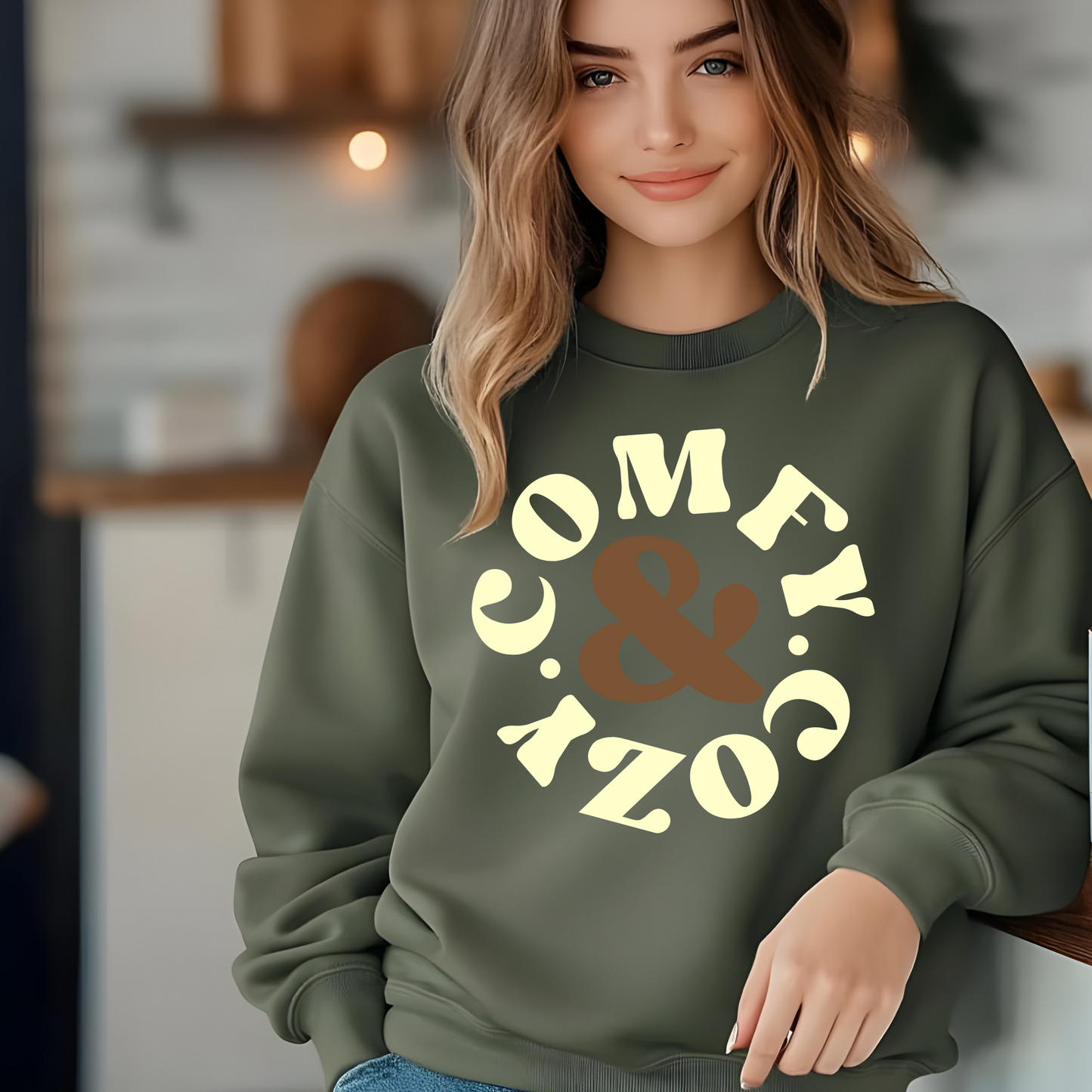 Cute Cozy And Comfy Women Crewneck Sweatshirt, Cozy And Comfy Women Sweater, Trendy Winter Women Gift