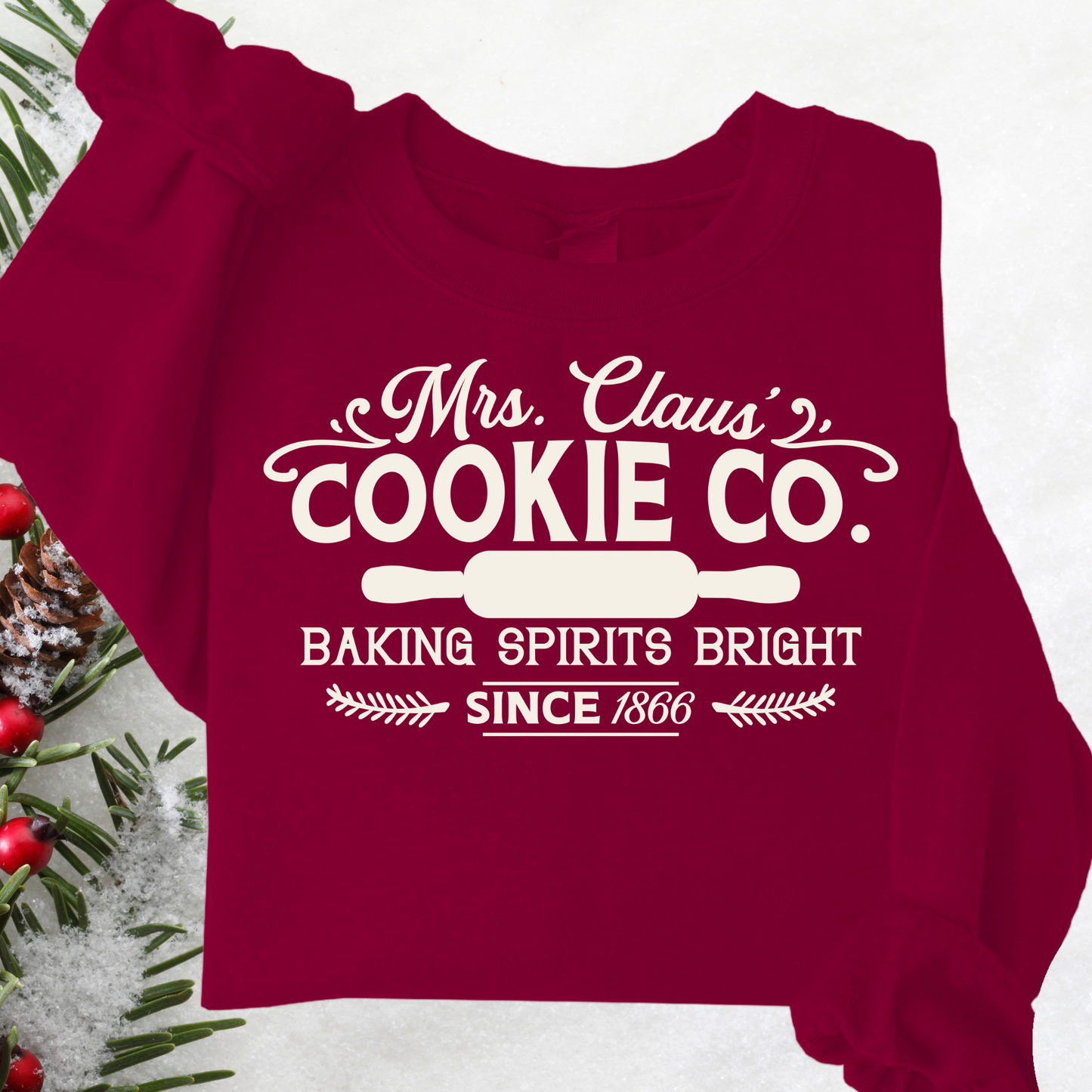 Mrs. Claus Cookie Company Christmas Shirts, Holiday sweatshirts, North pole shirts, Christmas cheer shirt.