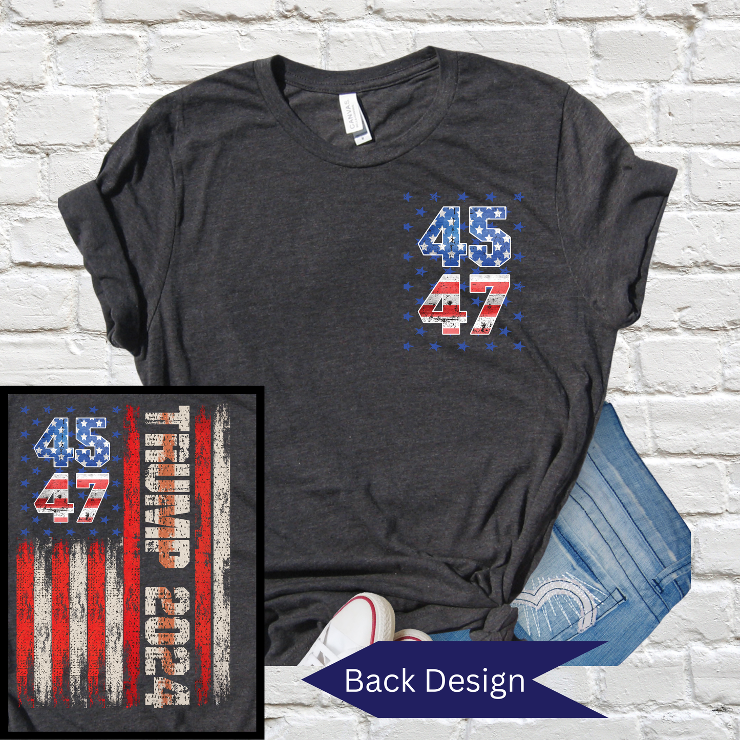 Trump 45 47 T-shirts TRUMP 2024 SHIRTS American flag shirts stars and stripes shirts election shirts Trump vance shirts