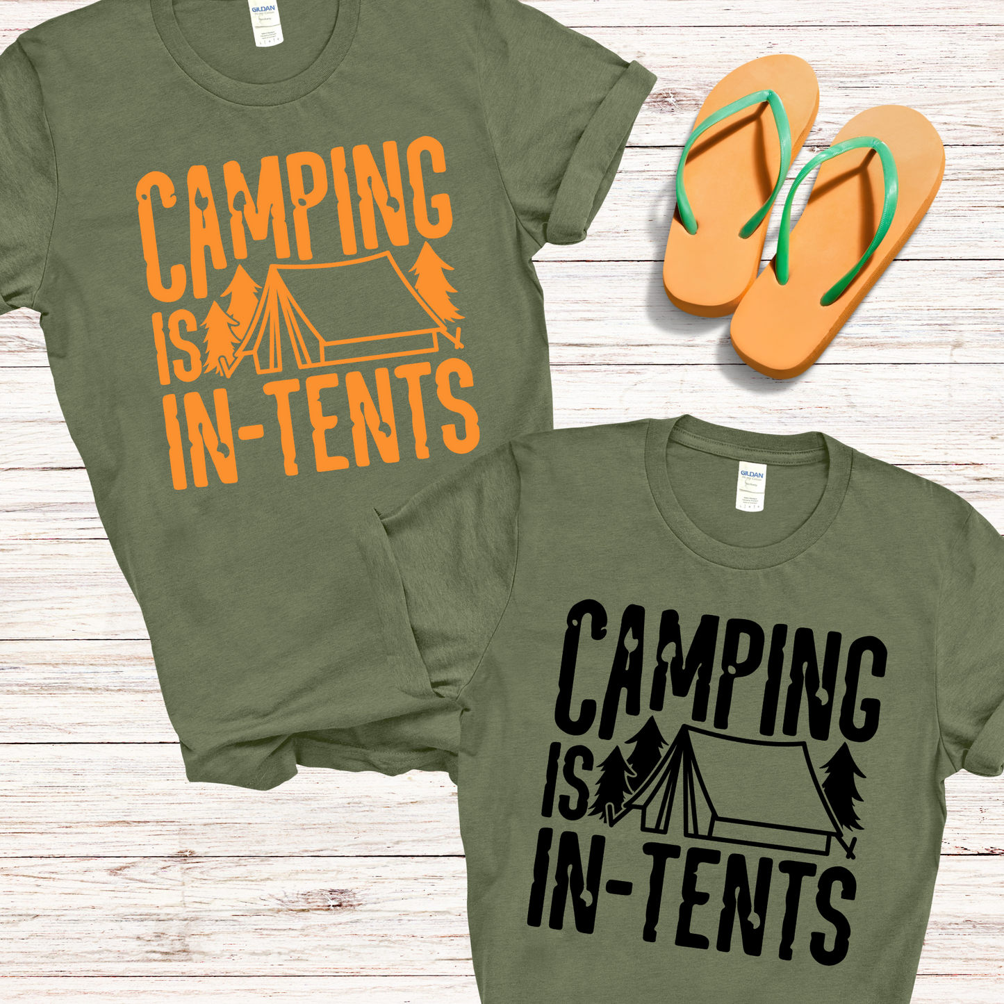 CAMPING IS IN-TENTS GRAPHIC T-SHIRT OR HOODIE