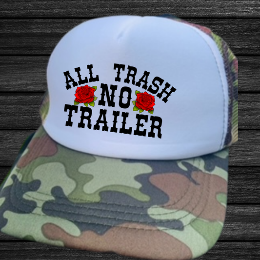 ALL TRASH NO TRAILER Unisex Trucker Hat Lake Beach River Country Girl Summer Trucker Hats