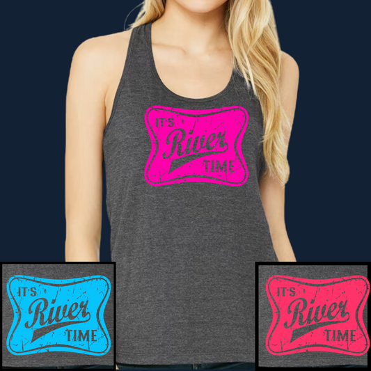 IT'S RIVER TIME SUMMER SHIRTS GIRLS FLOAT TRIP TANK TOPS FOR CAMPING BOATING FISHING SHIRTS