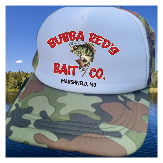 Bubba Red's Bait Co. Brand Trucker Hat Outdoor Men's Summer Fishing Wear Lake River Fishing hats